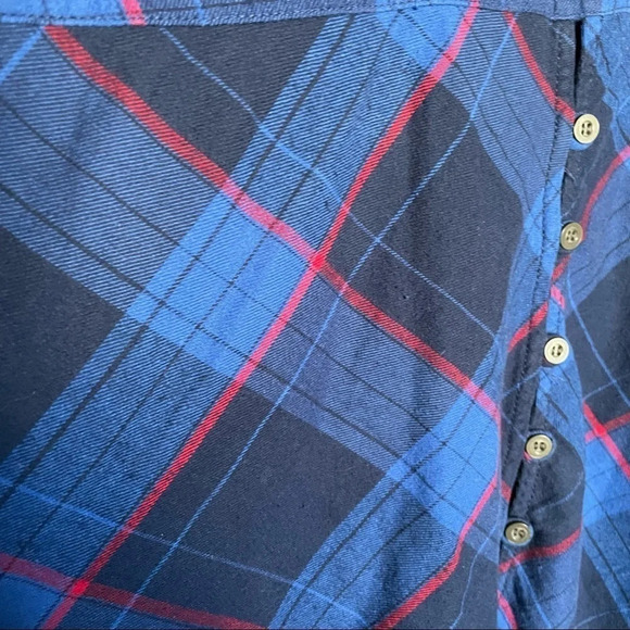 D/C Jean  Blue Red Plaid Long Sleeve Shirt Sz 1X - Picture 9 of 13